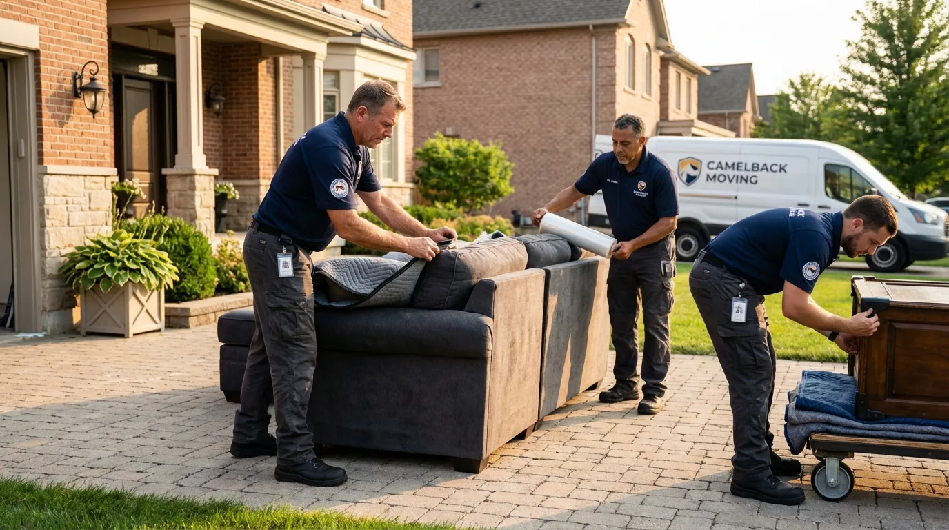 Large estate moving crew wrapping furniture in Scottsville, KY