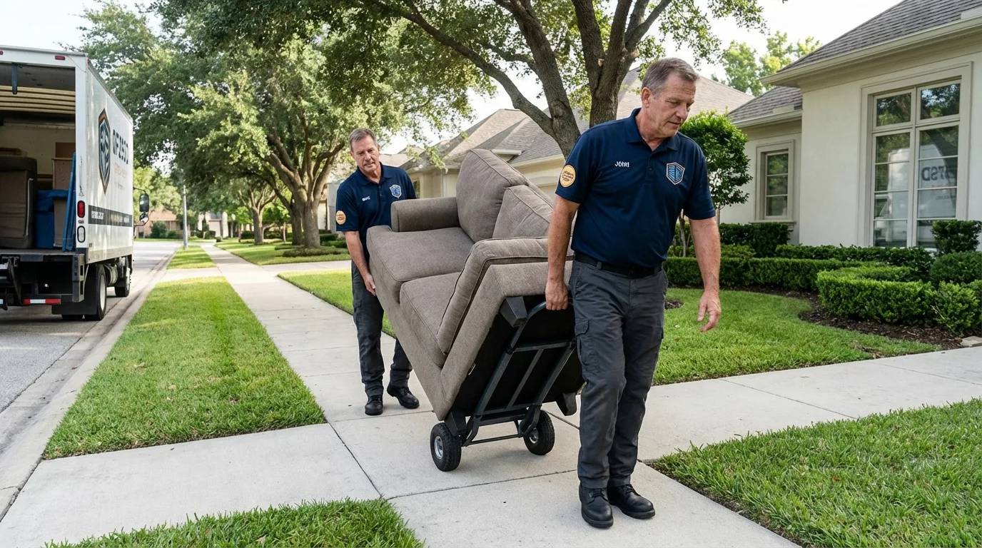 Local residential moving crew loading furniture in Scottsville, KY